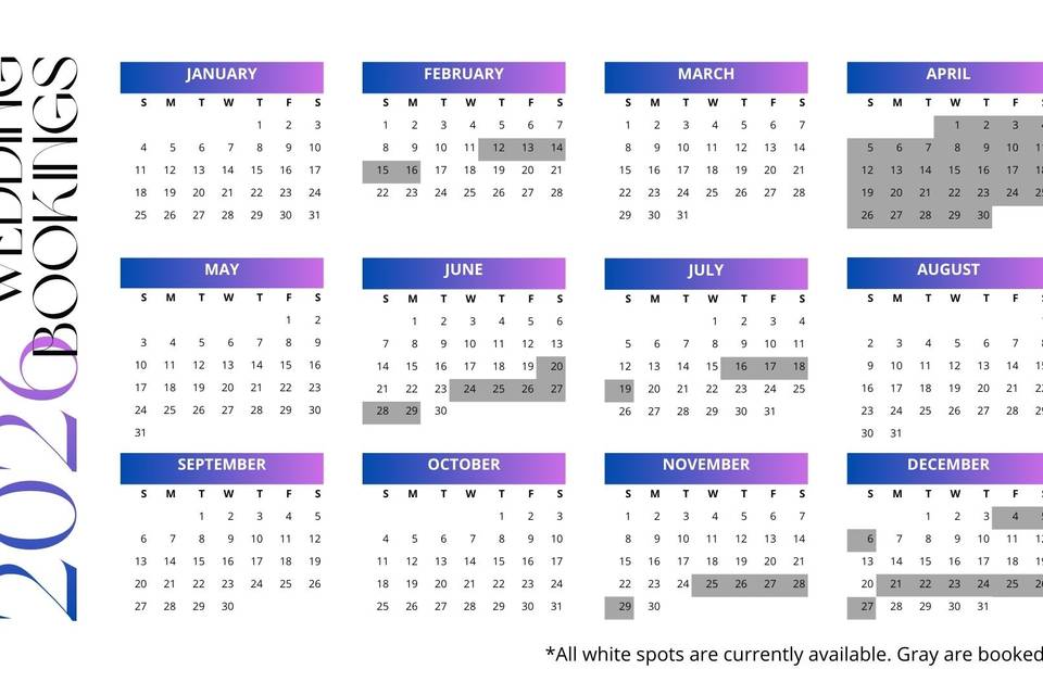 2026 availability