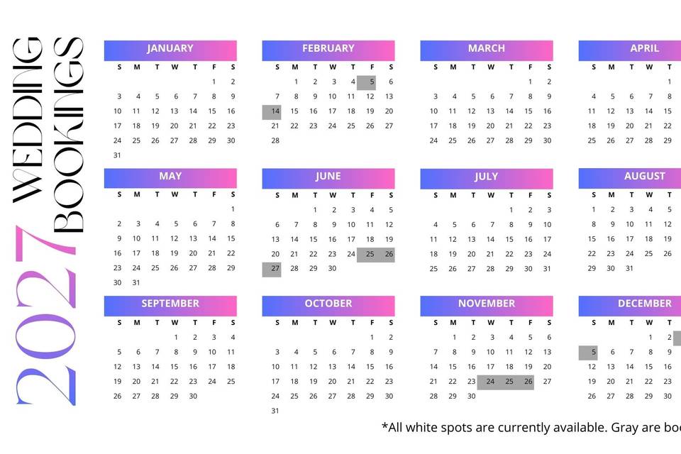 2027 availability