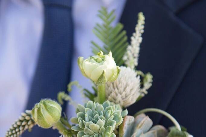 Boutonniere with beautiful details.