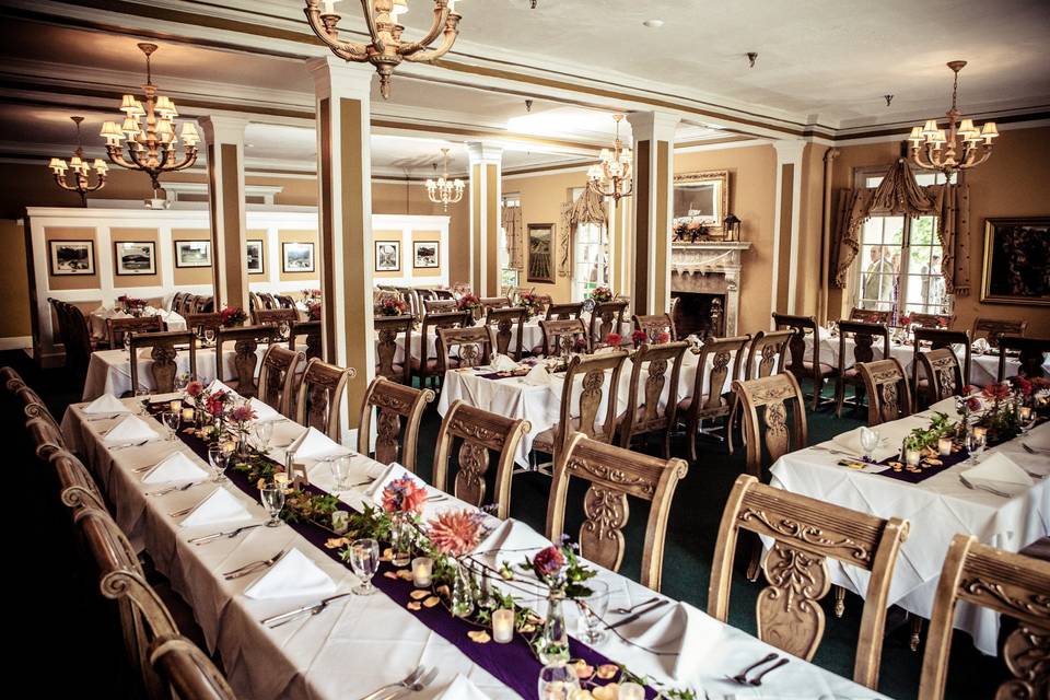 Lake lure inn, tanner dining room reception