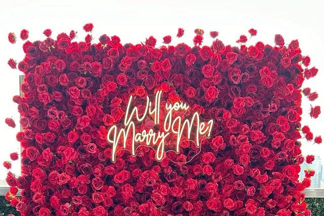 Red Floral Backdrop