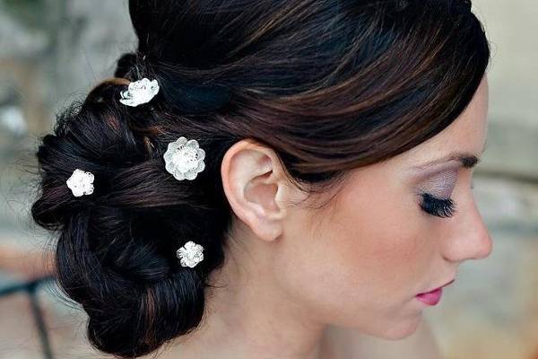 Updo with accessory