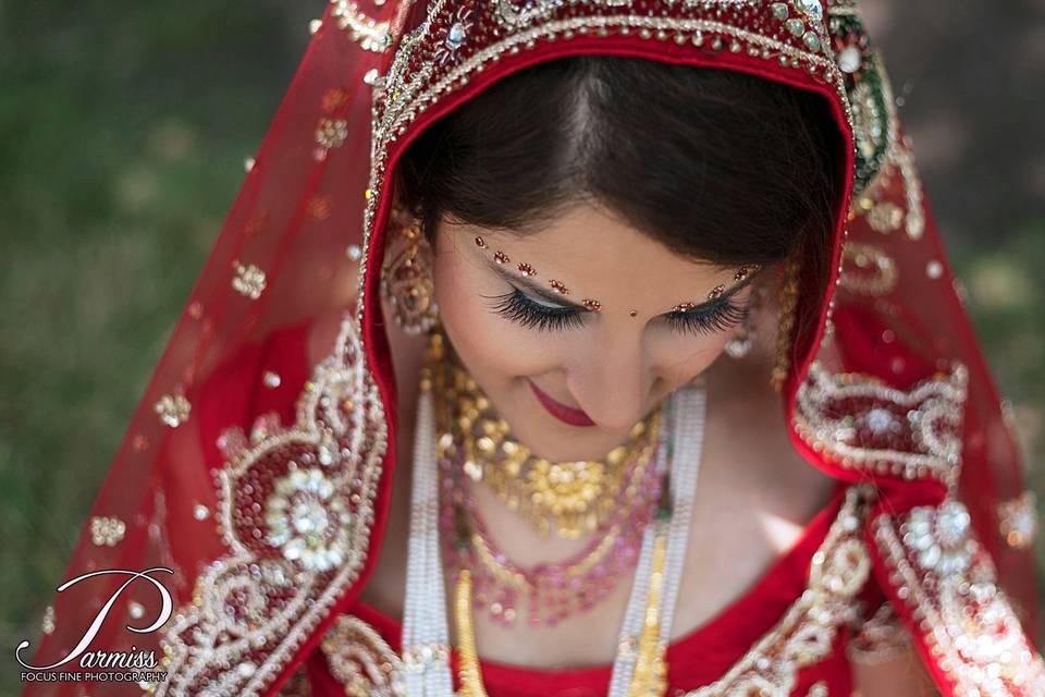 Bridal hair and makeup by Goli