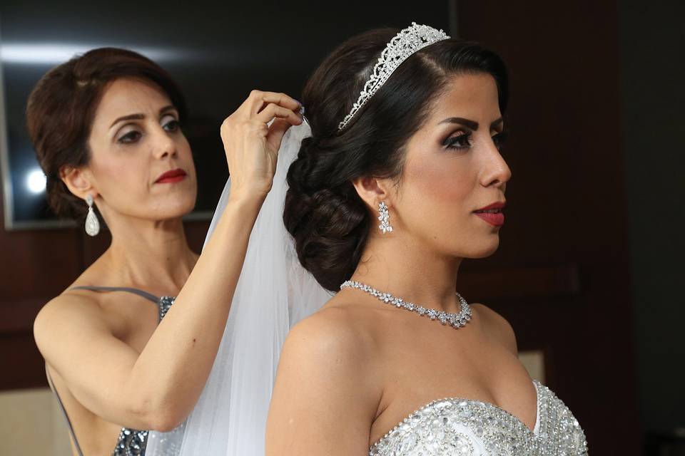 Bridal hair and makeup by Goli