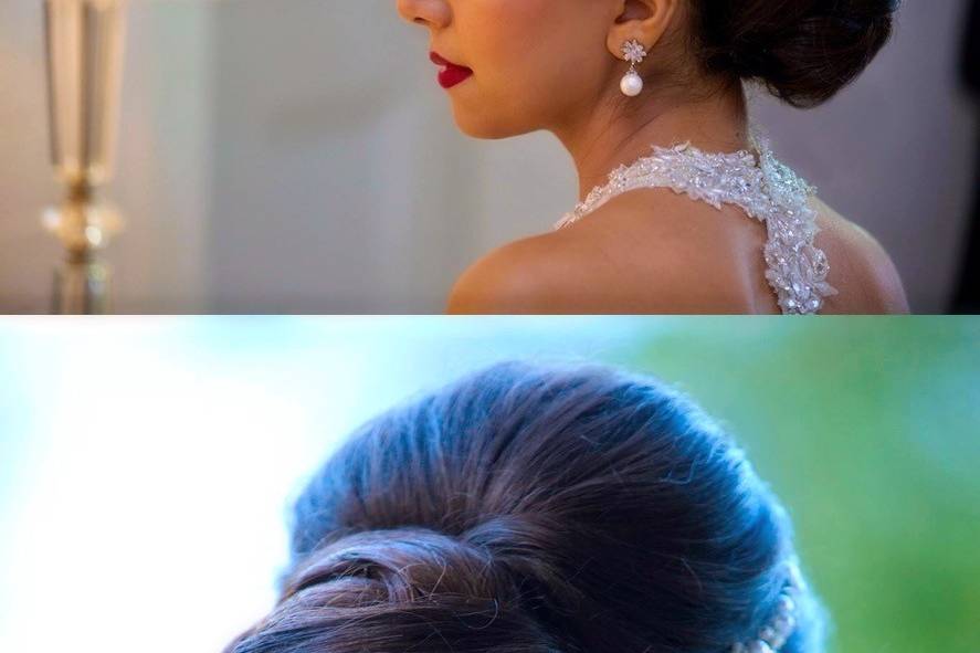 Bridal hair and makeup by Goli