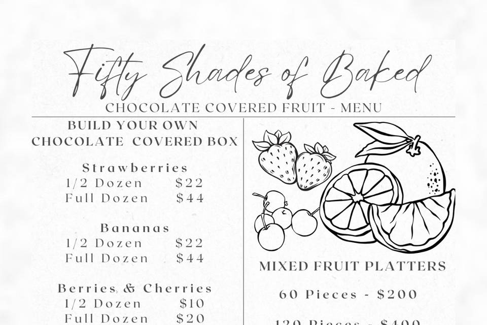 Chocolate Fruit Menu