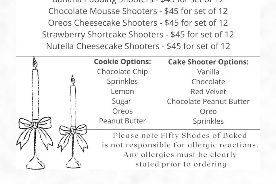 Mini Dessert Menu