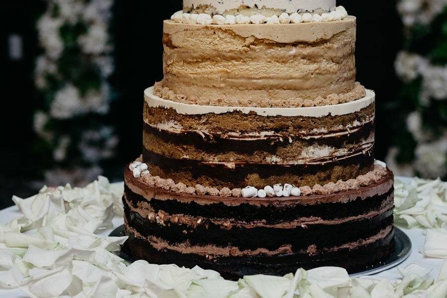 Six tier cake ombre multi flavor | credit: wilde scout photo