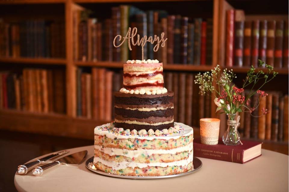 Multi flavor cake | credit: jessica schmitt photo
