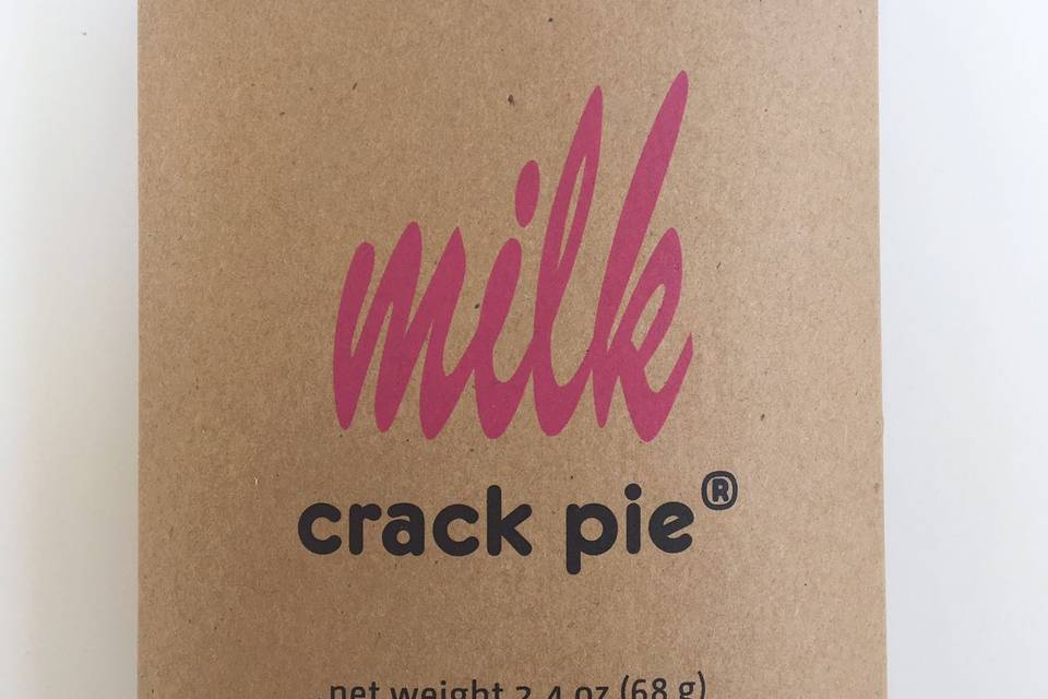 Crack pie slice pillow box packaging | credit: milk bar press