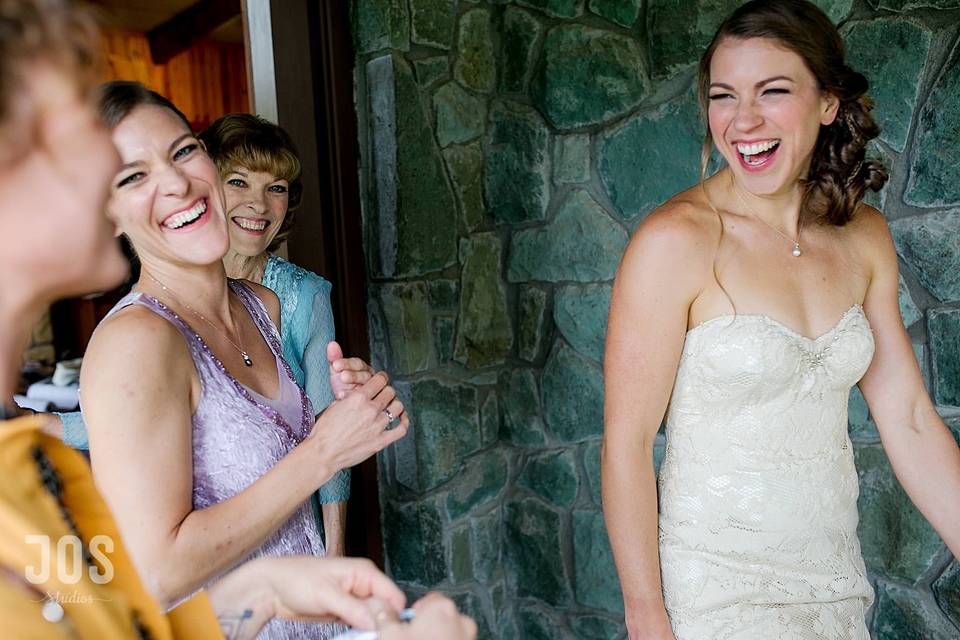 Laughter before the wedding