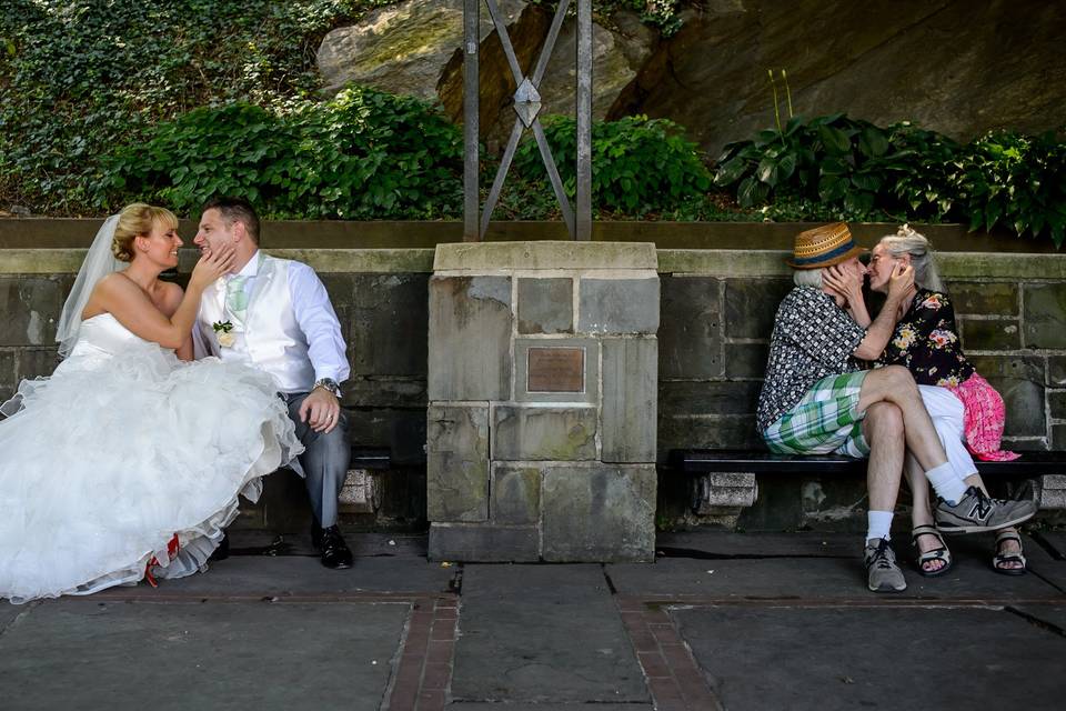 Central park wedding couple