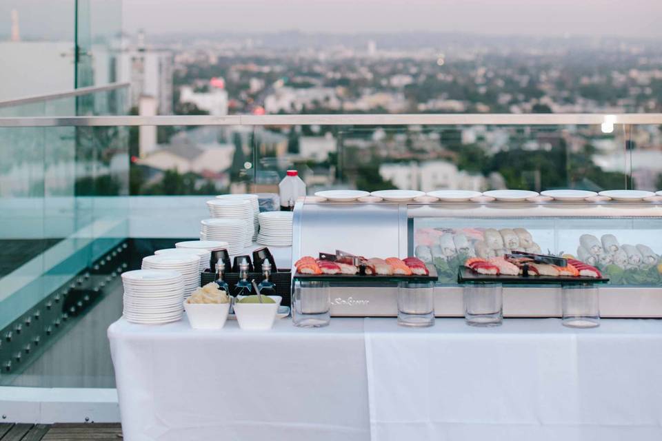 Rooftop wedding reception
