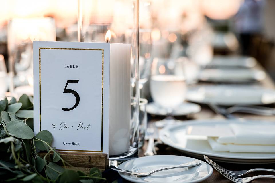 Rustic modern table number