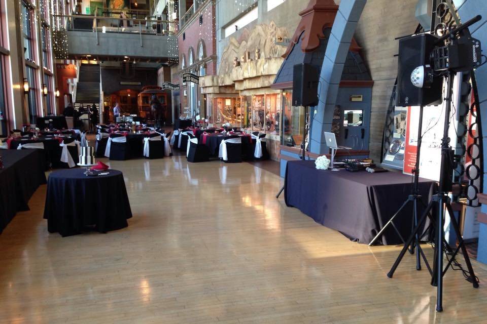Reception setup at the Grand Rapids Public Museum
