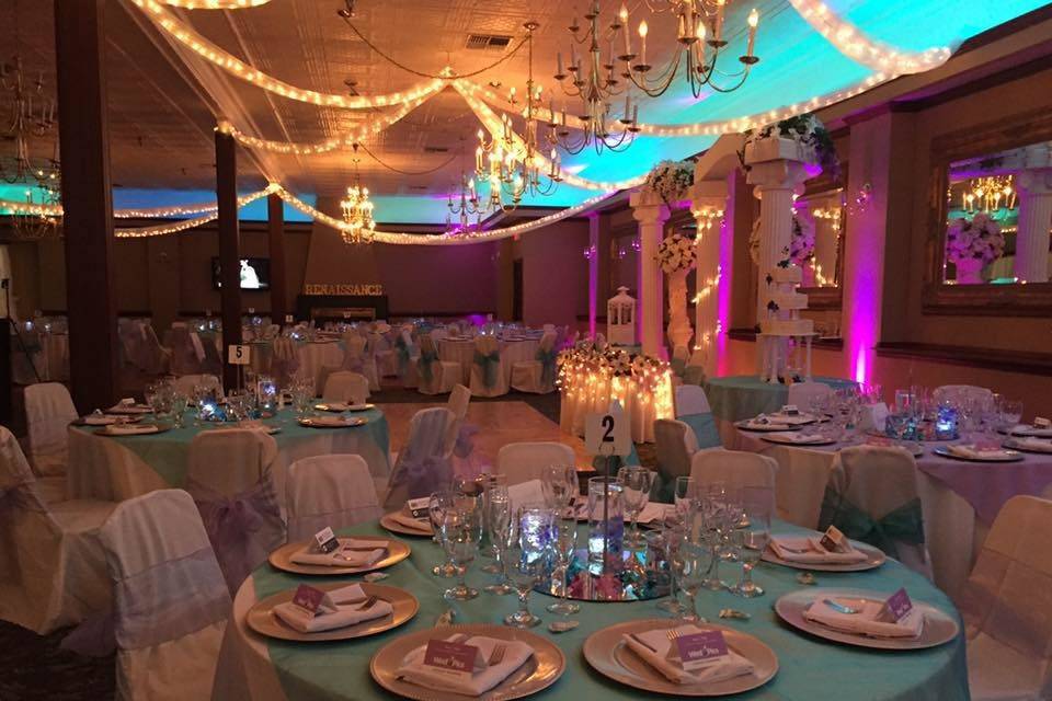Wedding reception setup