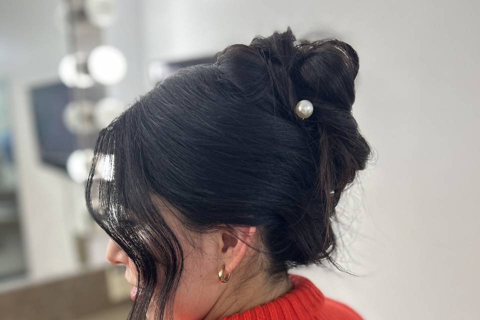 Modern high bun