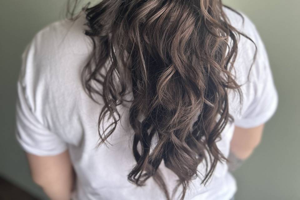 Textured half up do