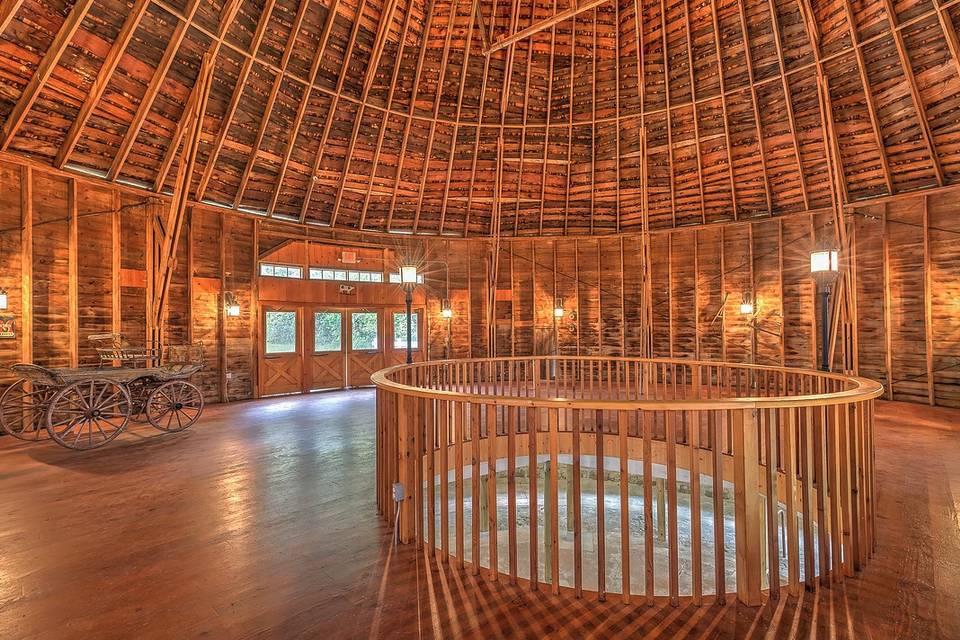 Dance floor upstairs of barn