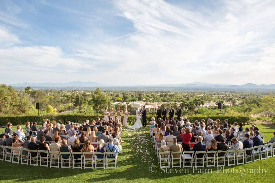 A view of the wedding ceremony