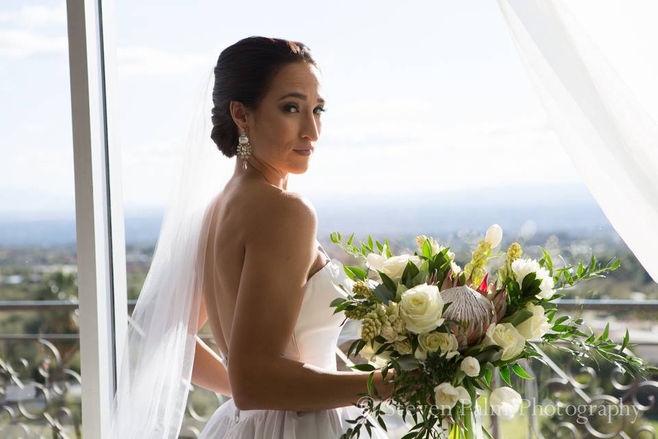 Bride with flowers