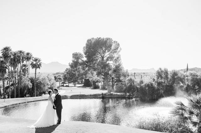 Couple on Course Near Lake