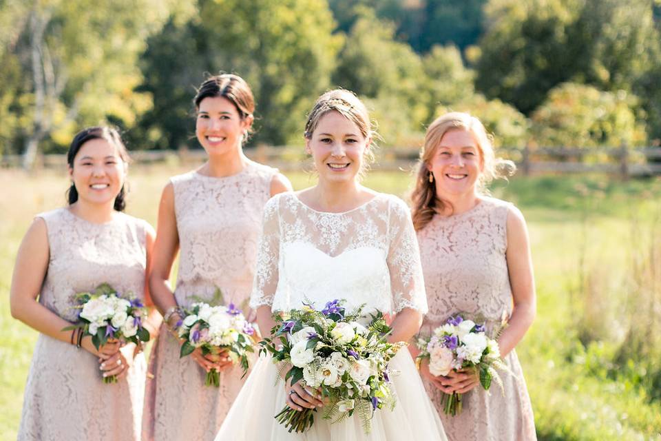 Bride and bridesmaids' bouquets