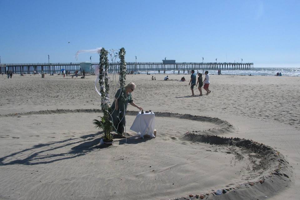 Beach wedding prep