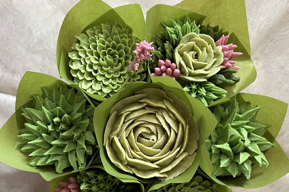 Buttercream succulents