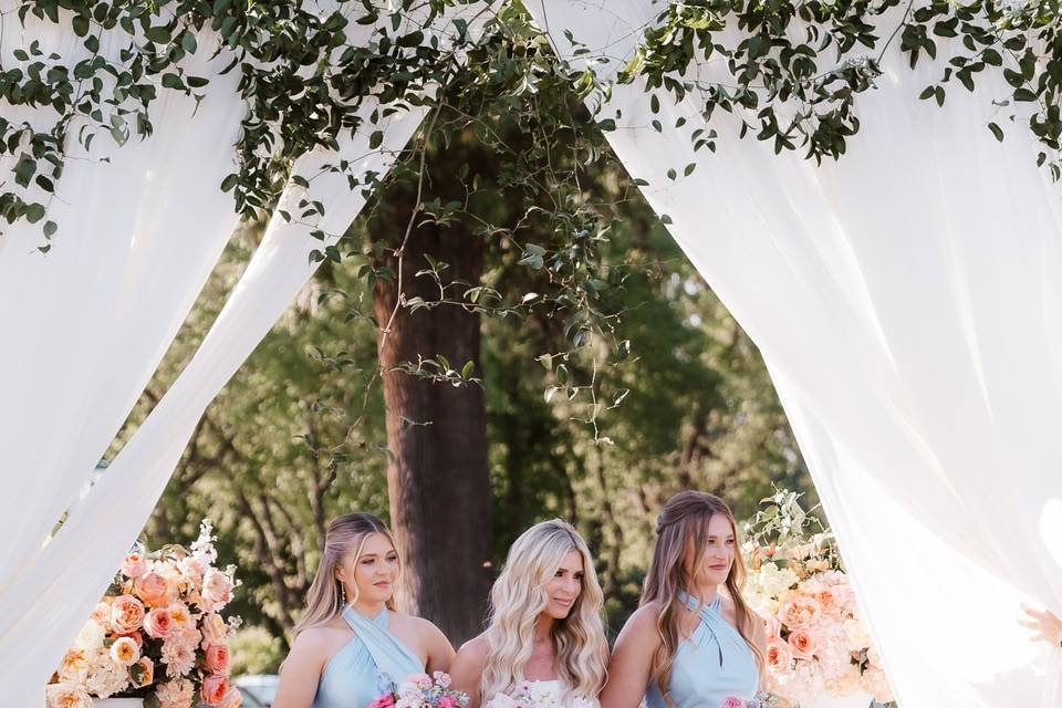 Bride walked down aisle