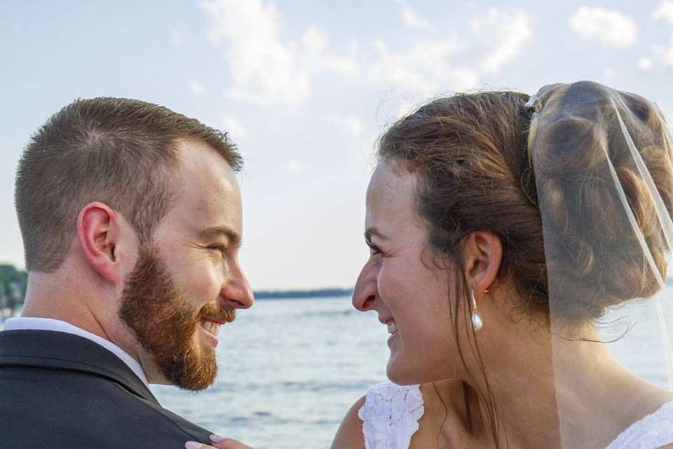 Smiling at each other