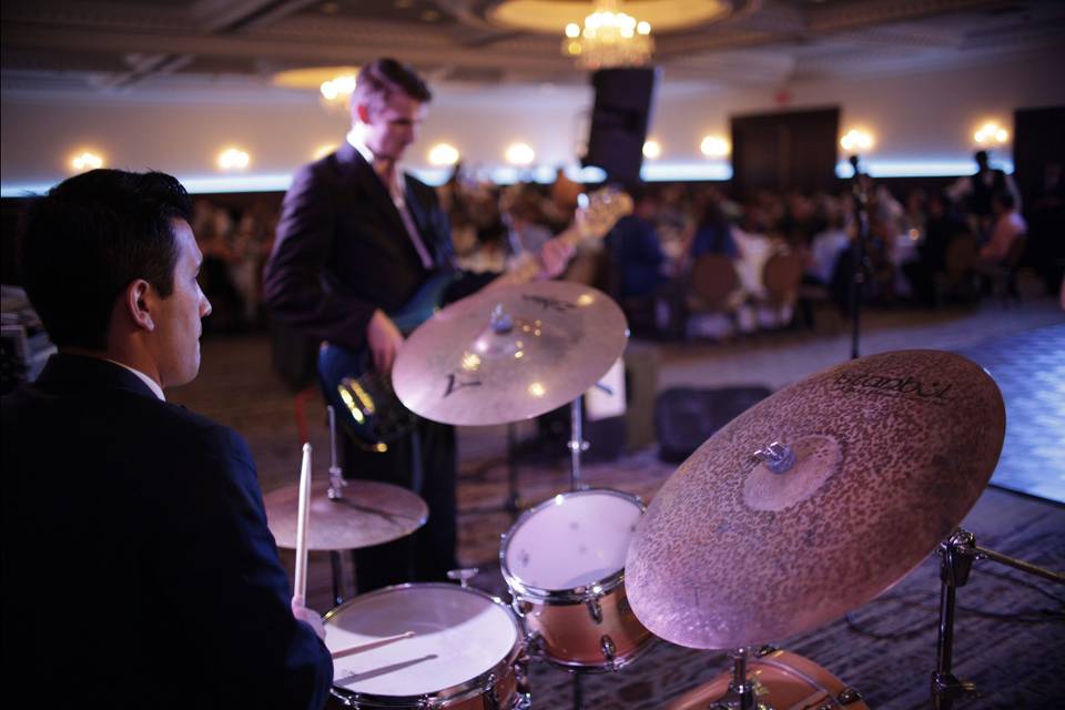 Drummer performing