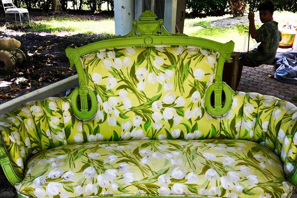 Fun apple green couch