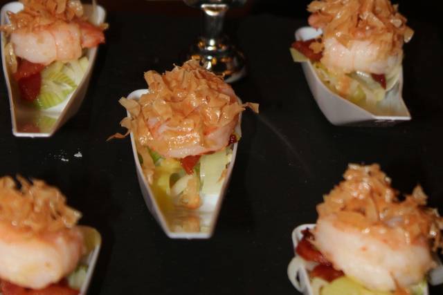 Jumbo Prawn over Bacon Melted Leeks w/ Kataifi