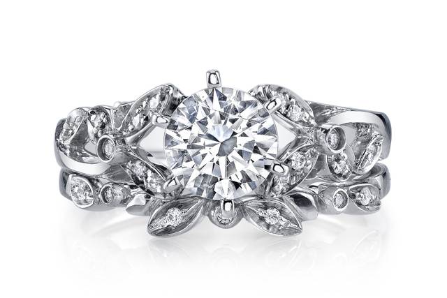 Adore engagement ring and band