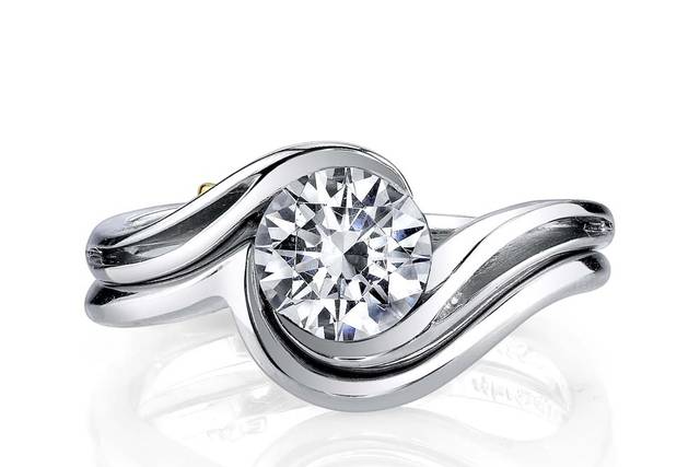 Aerial engagement ring and band