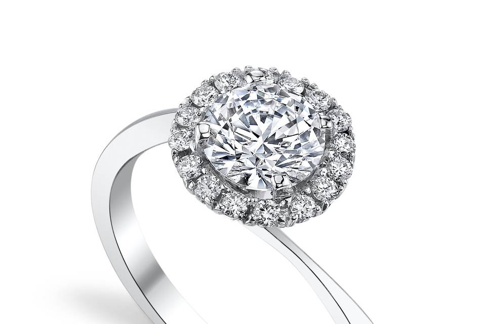 Alluring engagement ring and band