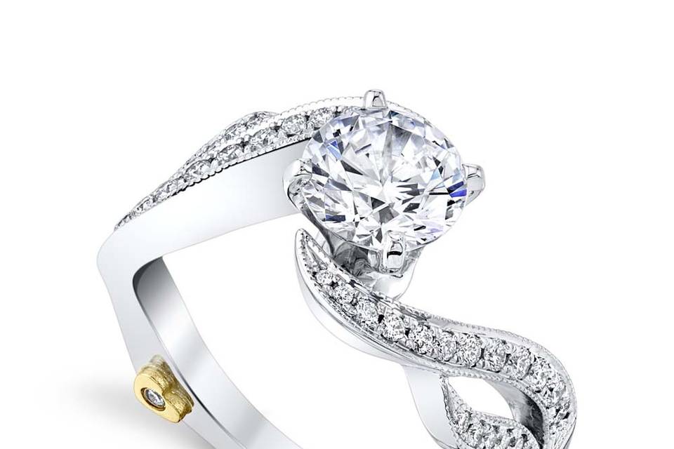 Intrigue engagement ring &band
