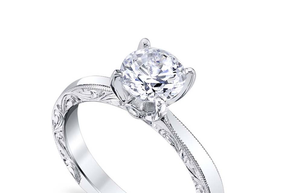 Lace engagement ring