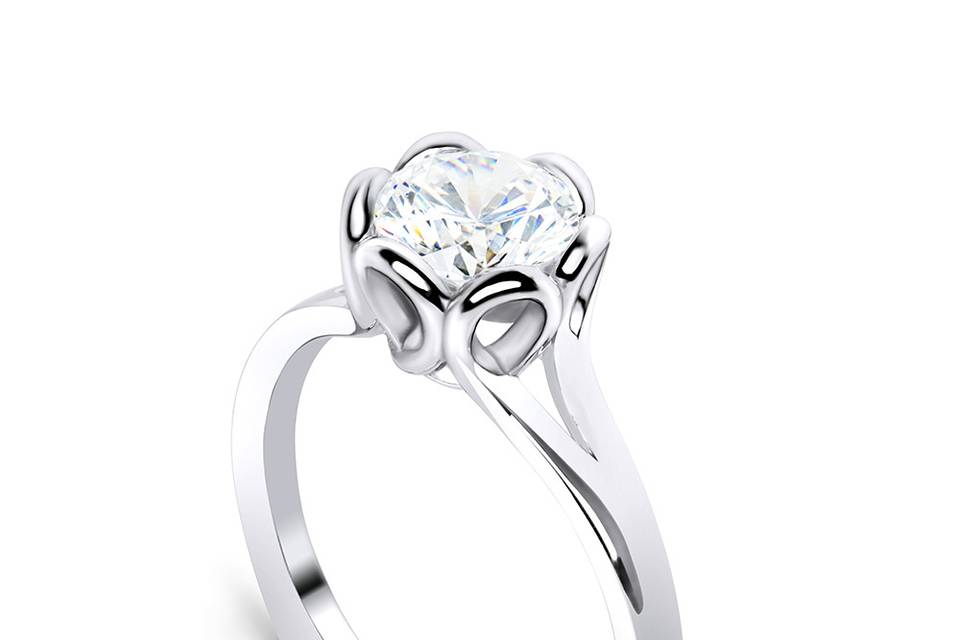 Petal engagement ring