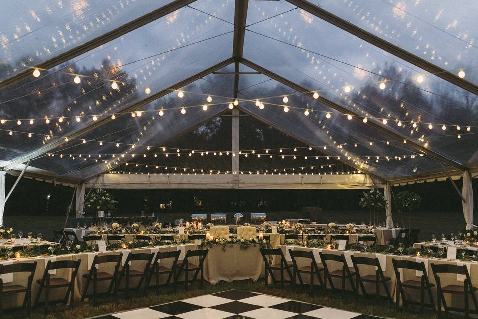 Backyard tent celebration