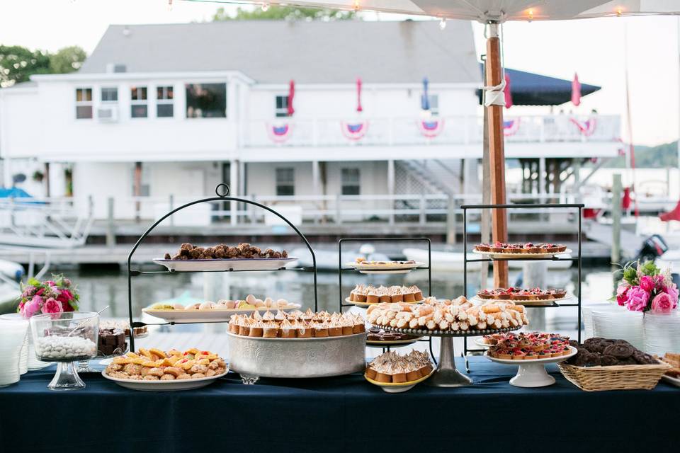 Dessert buffet at yacht club.