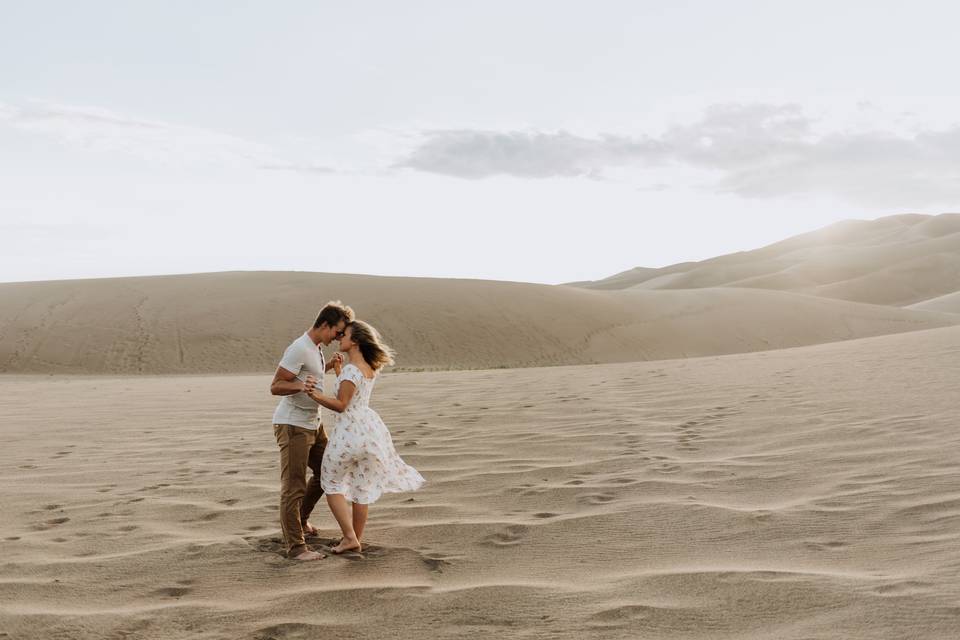 Dancing at the sand dunes