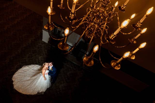 Mr and Mrs Under Chandelier