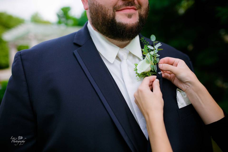 Helping with Boutonniere