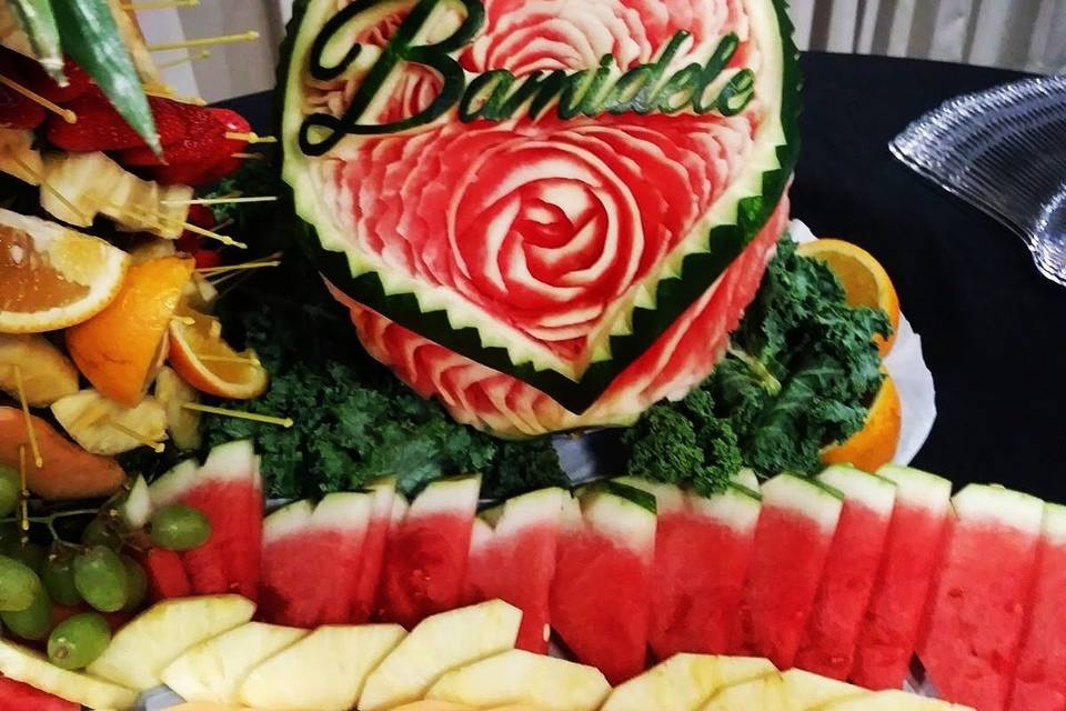 Fruit Carving (Custom with Rose)