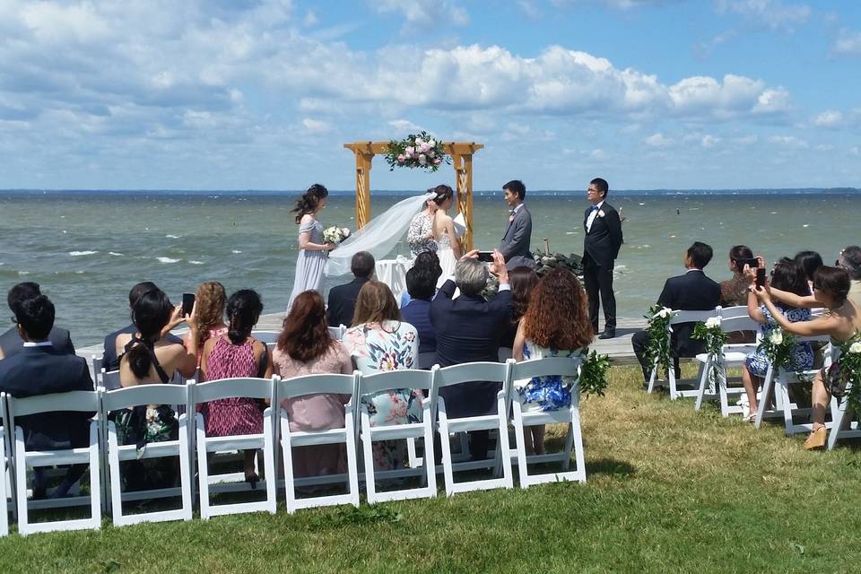 Outdoor wedding ceremony