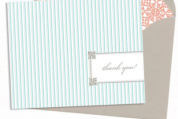 Vintage Pattern Thank You Notes
