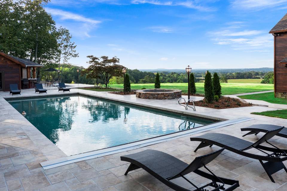 Poolside patio