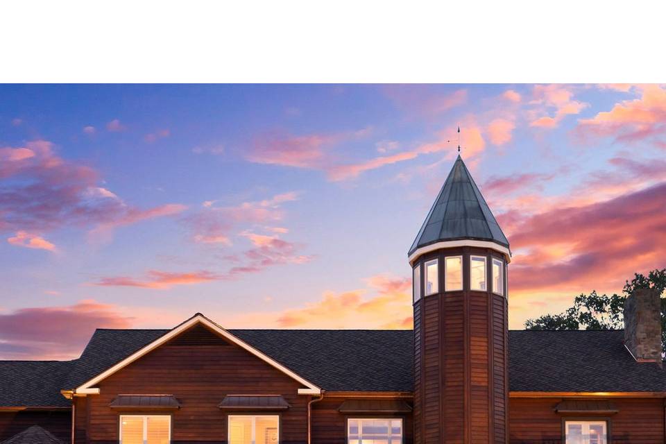 Front view with sunset